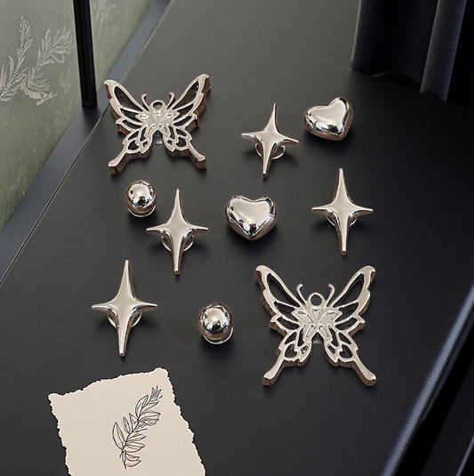 Silver Butterfly Y2K Charm Set