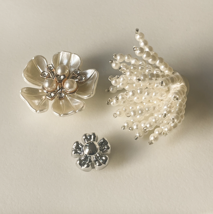 Pearl Chain Flower Charm Set