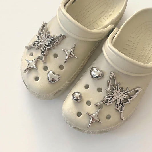 Silver Butterfly Y2K Charm Set