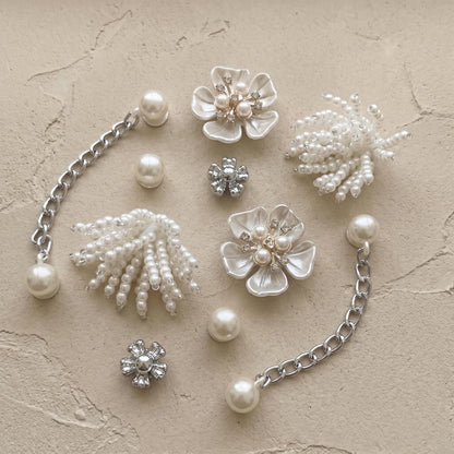 Pearl Chain Flower Charm Set