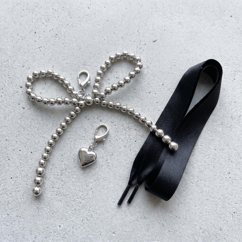 Black Satin Bow Trainer Set
