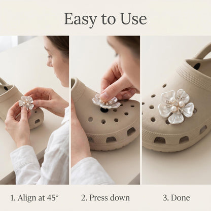 Pearl Chain Flower Charm Set