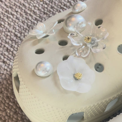 Pearl Butterfly Bloom Charm Set